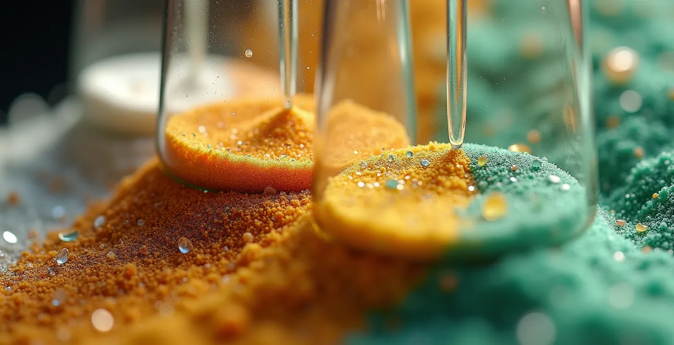 Zeitliche Entwicklung einer neuen Gewohnheit in drei Phasen visualisiert durch Sanduhren mit verschiedenfarbigem Sand.