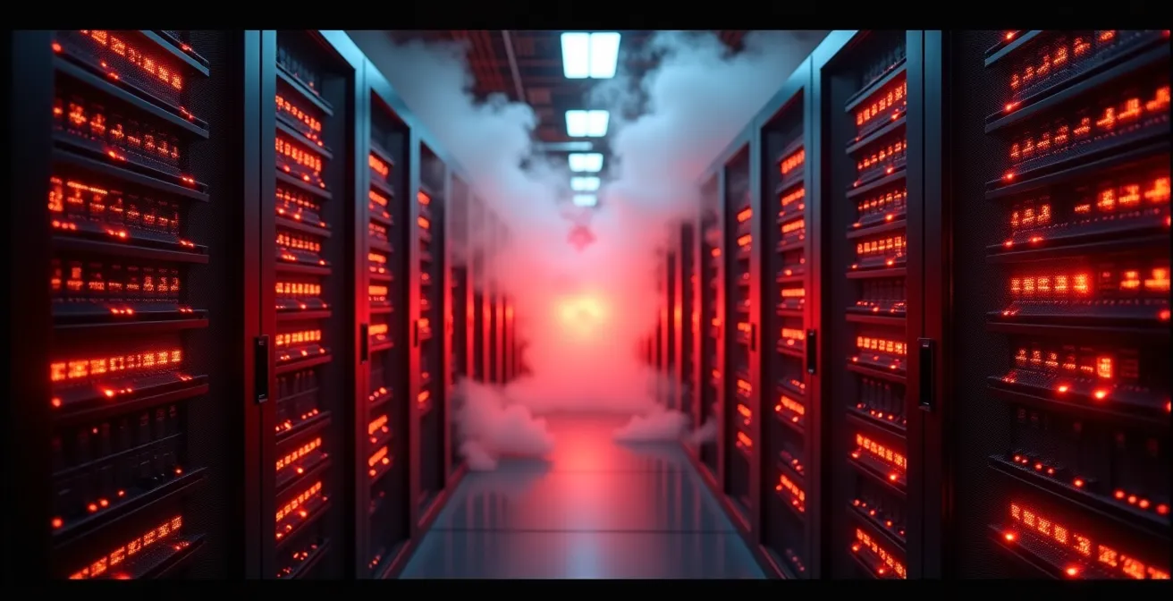 Überlastete Serverinfrastruktur während eines viralen Traffic-Anstiegs