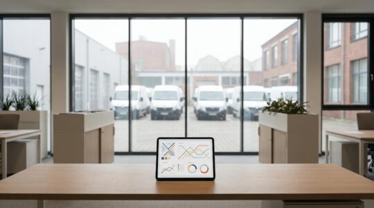 Dashboard mit digitaler Flottenüberwachung zur Kraftstoffreduktion bei 15 Firmenfahrzeugen