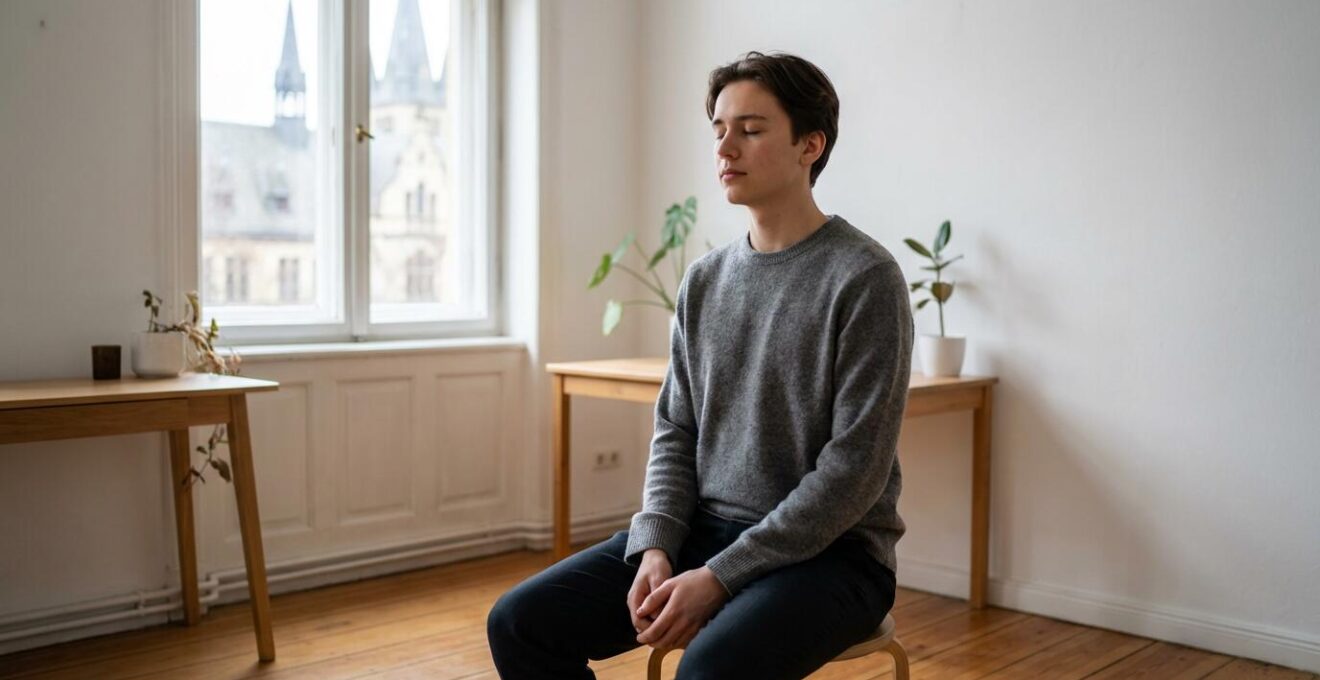 Person bei Achtsamkeitsübung zur Regulation des Nervensystems