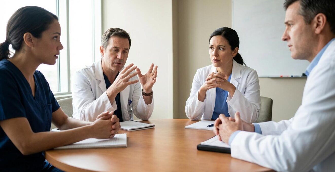 Interdisziplinäres Expertenteam bei der Fallbesprechung