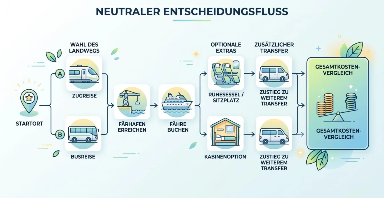 Entscheidungslogik für Gesamtkosten einer Balearenreise ohne Flugzeug